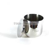 Steel Silver Finish Candle Jar Wth Logo Engraved Brand Name Candle Cup thumbnail-2