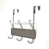 New Metal Wall Rack, 3 Hooks, Bronze thumbnail-3