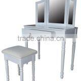 Triple Mirror Dressing Table With Stool thumbnail-2