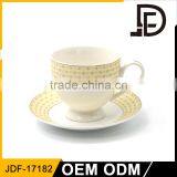 Custom Tea Cup and Saucer Cheap / Porcelain Classical Type White Teacup Set