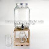 Huge Glass Mason Jar With Tap With Wooden Stand thumbnail-2