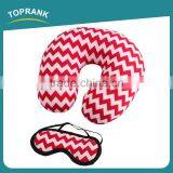 Toprank Colorful Stripes Printed Microbead Pillow And Eyemask Comfortable Neck Pillow Travel Set Sleeping Airline Travel Kit thumbnail-1