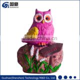 Attractive fuchsia color Welcome owl garden sign Statue rock