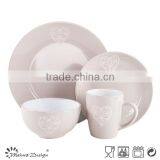 China Ceramic Diamond Heart Emboss Dinnerware Set thumbnail-3