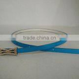 Wholesale Colourful Rhinestone Paved Alloy Buckle Sex Women Lady Thin PU Waist Belt thumbnail-4