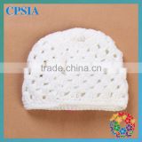 2014 Newest Baby Cute Hat White Colour With Little Hollow Pattern 100% Headband Knit Cap