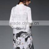 2016 Newest Summer Woman White Long Chinese Silk Shirts OEM Service thumbnail-5