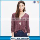 Women t Shirt That Extra-soft Feel Long-sleeve V-neck Tee thumbnail-1