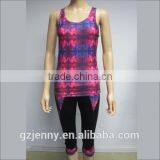 Cheap Wholesale Women Sublimation Printed Colorful Exercise Sports Jogging Wear Yoga Suit thumbnail-2