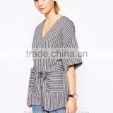 100% Cotton New Arrial China Wholesale Belted T-Shirt Women Custom t Shirt thumbnail-1