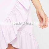 Falbala Hem Midi Wrap Skirt for Girls Hot Summer Ladies Poplin Fashion Skirts thumbnail-4