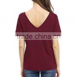 Women's Summer Tops Bandage V-Neck Casual Girls Tees T Shirt thumbnail-4
