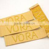 Customized Garment Shoe Labels/woven Labels/main Label/embroidered Tag Silver Gold WSL-001 thumbnail-1