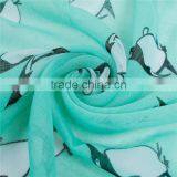 Voile Scarves & Wraps Rectangle White Green Penguin Custom Scarf thumbnail-2