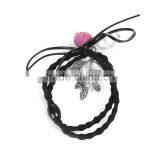 Acrylic Hair Ties Leaf Deep Pink Flower thumbnail-2