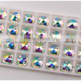 14mm 16mm Decorative Round Clear Glass Crystal Button Sew on Stones thumbnail-2