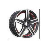 Lightweight 14 Inch Car Alloy Wheels With 4 Hole Red Lip in Machine KIN-267