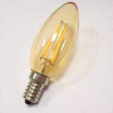 LED filament bulb C35 with gold plated 6W E14 2700K