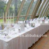Wedding and Banquet Shirred Pleated Table Skirting Box Pleats