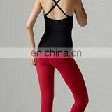 Women's Nylon and Spandex Fitness Ninth Pants Yoga Vest Suits thumbnail-4