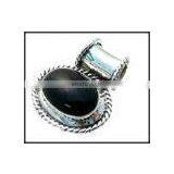 Black Onyx White Metal Pendant thumbnail-1