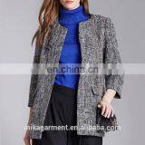 MIKA2198 Wool Coat With Lace Neckline