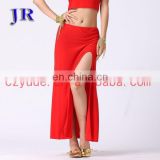 Gypsy crystal cotton Ballroom belly dance slit skirt with multy colors Q-6003#