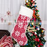 Christmas Novelty Winter Fuzzy Fluffy Red Green 100% Microfiber Decorative Display Stocking Gift Bag Socks For Children
