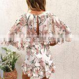 LAITE D2143 Women V-neck Casual Dress Ladies Floral Printed Dress Women Short Sleeve Elegant Dress thumbnail-5