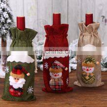 2020 Amazon Hot Sale Cheaper Christmas Snow Santa Wine Bottle Bags for Wine Decoration thumbnail-3