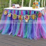 Hot Sale New Customized Tutu Tableware Tulle Table Skirt Party Wedding Decorations Best Price Gift SD103 thumbnail-2