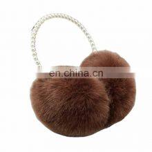 Pearl Ear Pods Covermuff Headset Ear Cover Plush Imitation Rabbit Hair Earmuff Men's Warm Package Lovely Women's Winter Hair thumbnail-2