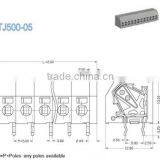 Termin Block 300V 10A Grey PCB Screwless Terminal Blocks 5.00mm Pitch Right Angle Wire Inlet thumbnail-2