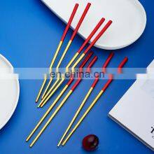 Portable Set Chopsticks 2021 High Quality Color Stainless Steel Cutlery Gold Flatware Wedding thumbnail-2