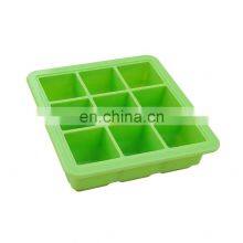 Reusable Silicone 9-Ice Cube Molds With Spill-Resistant Removable Lid, Flexible and Odorless, for Whiskey and Cocktails