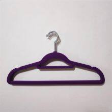 Amazon hot sell sustainable velvet hanger garment usage non-slip flocking hangers soft space saving rack