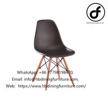 Plastic wooden leg dining chair