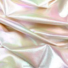Shiny Holographic Reflective Mermaid Shiny 80% Nylon 20% Spandex Holographic Metallic Foil Print Fabric for Swimwear thumbnail-3