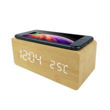 Desktop Aux Usb Connection Portable Wireless Blue Tooth BT 2 in 1 Alarm Clock Speaker thumbnail-1