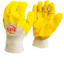 Snellsafety Smooth Nitrile Double Dipped Knitted Liner Jersey Waterproof Anti Oil Wear Resistant Safety Industrial Work Fishing Gloves