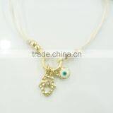 FASHION BRAIDED HAMSA HAND,EVIL EYE ADJUSTABLE BRACELET WITH CRYSTAL STONES thumbnail-2