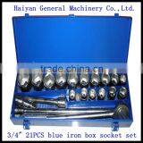 3/4" drive 21pcs auto tool set socket wrench china tools