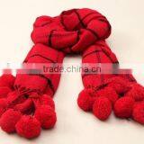New Design Checked Plaid Acrylic Ball Fashion Ladies Winter Scarf thumbnail-5