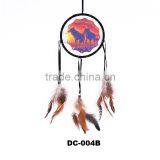 Wholesale Feathers Wall Hanging Decoration Indian Dream Catcher With Wolf Pattern thumbnail-3