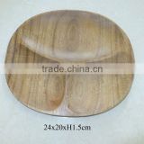 Oval wooden plate