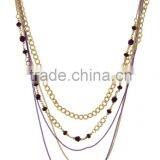 Multi Layered Metal and Beaded Strand/Strings Necklace thumbnail-1