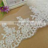 High Quality the Factory Sale 15cm Width Wedding Veil Tulle Cord Lace Trims Wholesale thumbnail-1