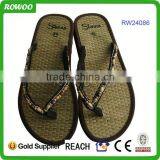 2014 stylish woven straw slippers