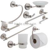 7 Piece round flat Wall Kit Includes: Robe Hook, Soap Dish, 18" & 24" Towel Bars, Tumbler, Toilet Paper Holder, Towel Handle