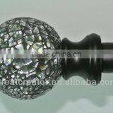 Home Fashions Elegant Silver Glass Mosaic Window Hardware Set thumbnail-1